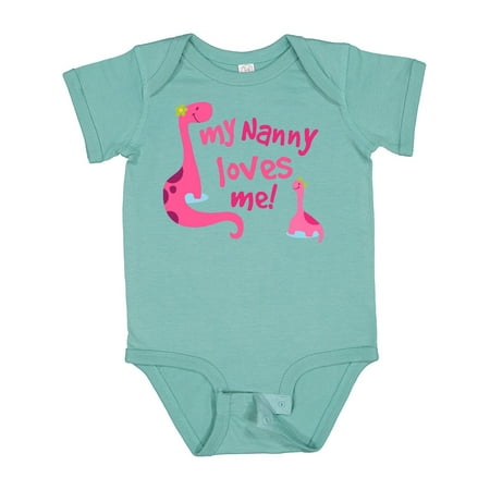 

Inktastic My Nanny Loves Me Gift Baby Girl Bodysuit