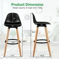 thumbnail image 4 of Giantex Set of 2 Dining Room Chair w/ Solid Beech Wood Legs, Upholstery High Chair Set, Scandinavian Kitchen Chair w/ Footrest, Retro Bar Stools for Living room, Loadable Up to 330 LBS, Black, 4 of 9