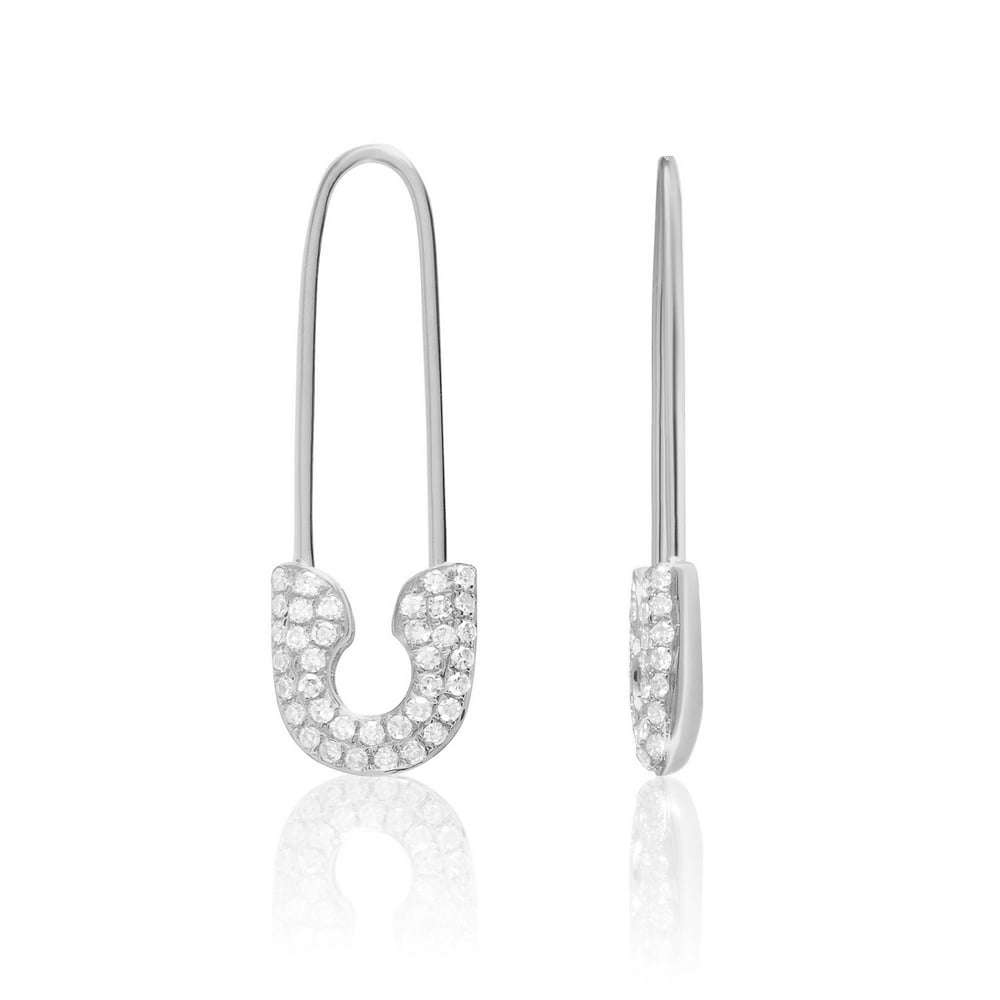 Juliette Collection 14K White Gold and Diamonds Safety Pin Threader