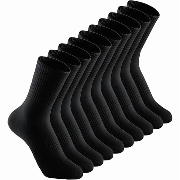 Eryueer Cushion Crew Socks for Women Cotton Running Hiking Athletic Long Socks for Women 5 Pairs
