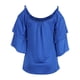 thumbnail image 4 of Puntoco Blusas de manga corta con estampado de verano para mujer con tiras y hombros descubiertos Puntoco Puntoco-5729, 4 of 6