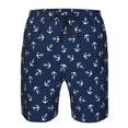 thumbnail image 4 of Kdxio Nautical Themed Simple Anchors Pattern Mens Casual Shorts - Drawstring Summer Beach Sports Shorts for Men, 4 of 9