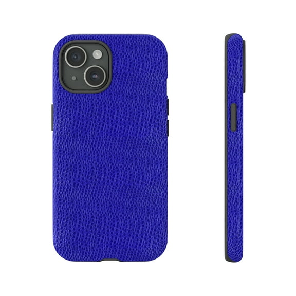 Blue Snakeskin Print Tough iPhone 15 Case-Animal Print iPhone Case-iPhone