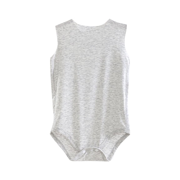 Zpanxa Newborn Onesies Boy Sleeveless Summer Cotton Bodysuit with Snap Crotch Gray 0 Months