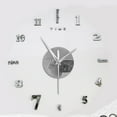 thumbnail image 2 of Frameless Diy Wall Mute Clock Featuring 3D Mirror Surface Sticker, Creative 12-Hour Display With Adjustable Digit Positioning, Self-Adhesive Water & Steam Resistant Clock For Home, 2 of 3