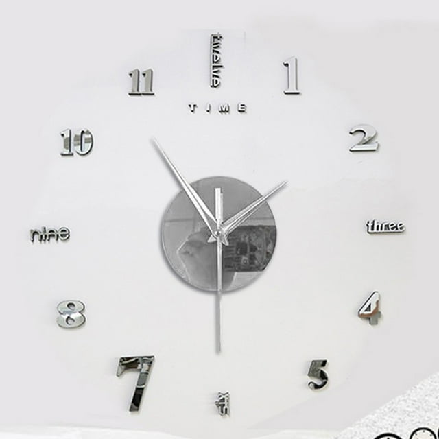 Promotional activities!Frameless DIY Wall Mute Clock 3D Mirror Surface Sticker Home Office Decor