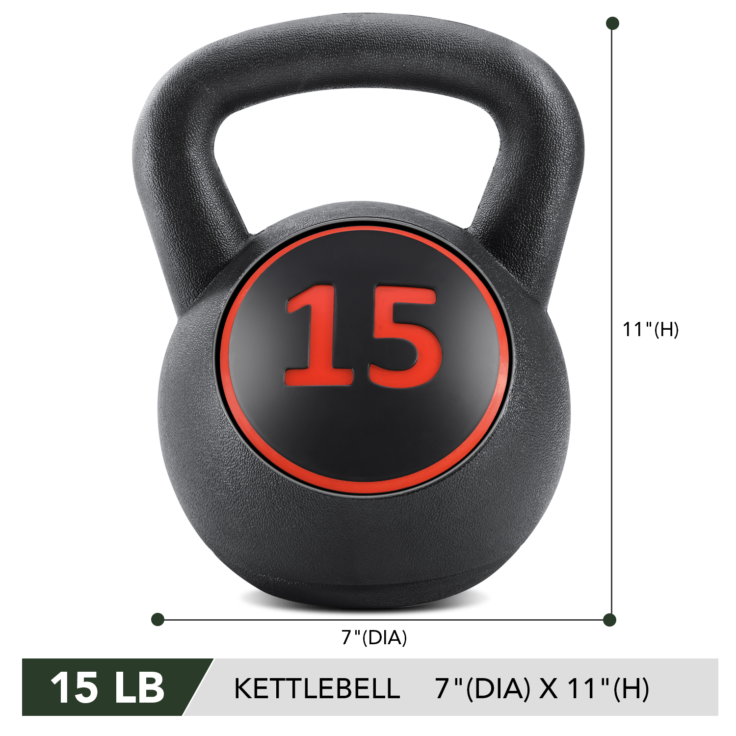 MaxKare Kettlebell Set 3-Piece Wide Handle HDPE Coated 5 Lb., 10 Lb., 15 Lb. Weights Kettlebells with Storage Exercise Fitness Rack - image 4 of 10