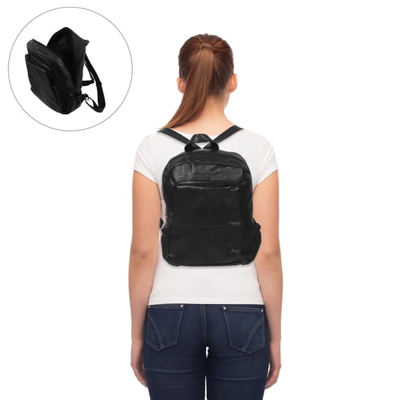 LIFKOME Lightweight Black Travel Backpack Polyester Daypack for Hiking, Work, School, and Everyday Use