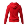 thumbnail image 3 of A2Y Women's Casual Fitted Kangaroo Pocket Zip Up Hoodie Sweatshirt Red M, 3 of 3