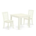 thumbnail image 2 of East West Furniture Oxford 3-piece Dining Set with Linen Fabric Seat in White, 2 of 6