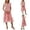 Pink, variant on Gyujnb V Neck Ruffle Flutter Sleeve Heart Print Maternity Midi Dress Lightweight Breathable Chiffon Tiered Ruffle Hem Empire Waist Loose Gown,S