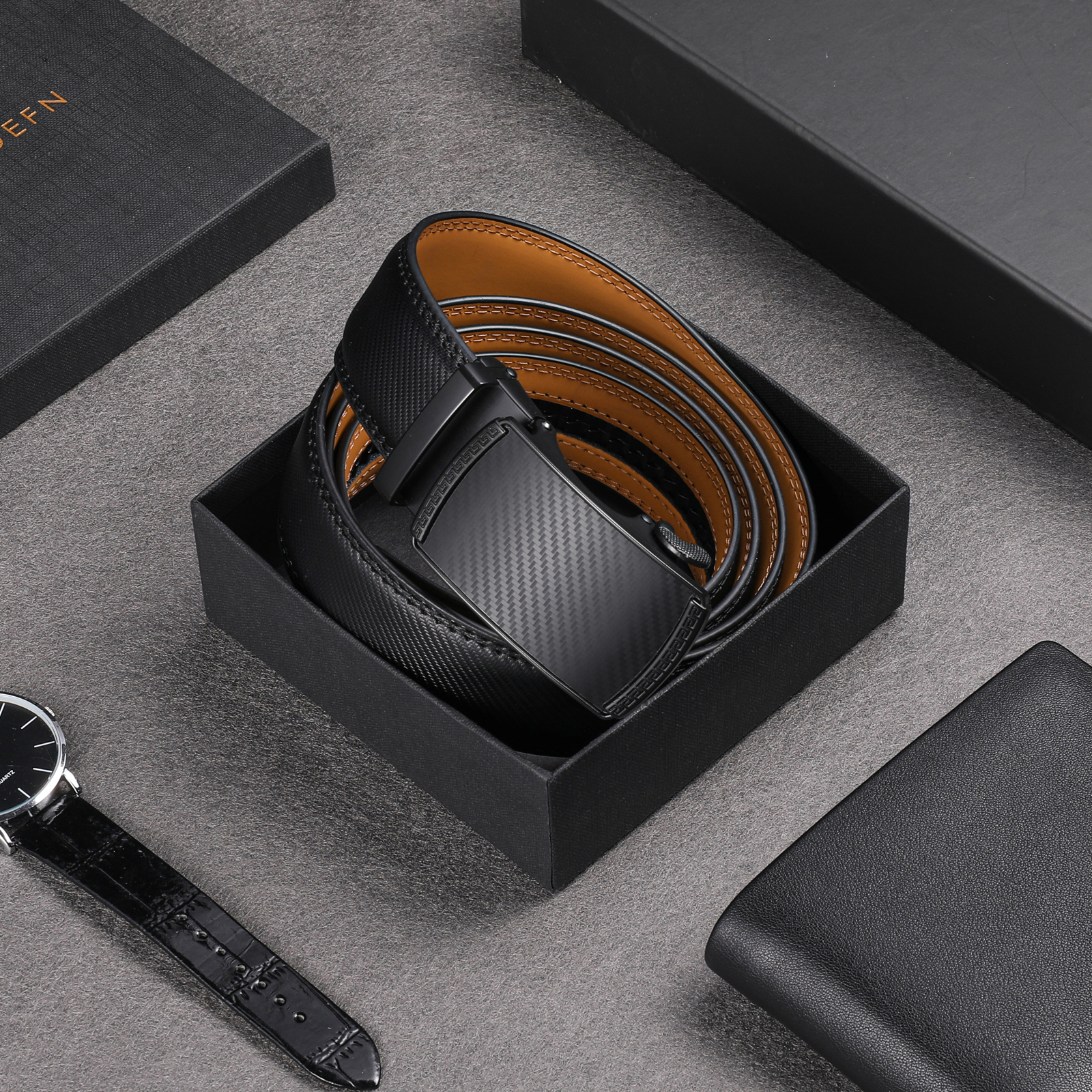 Sendefn Leather Belt for Men with Ratchet Buckle photo 4