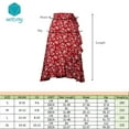 thumbnail image 7 of Wenseny Women’s Asymmetrical Floral Long Wrap Skirts Ruffled Midi Skirt Green L, 7 of 7