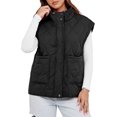 thumbnail image 6 of Cicy Bell Womens Quilted Puffer Vest Stand Collar Zip Up Winter Lightweight Padded Gilet Outerwear, 6 of 11