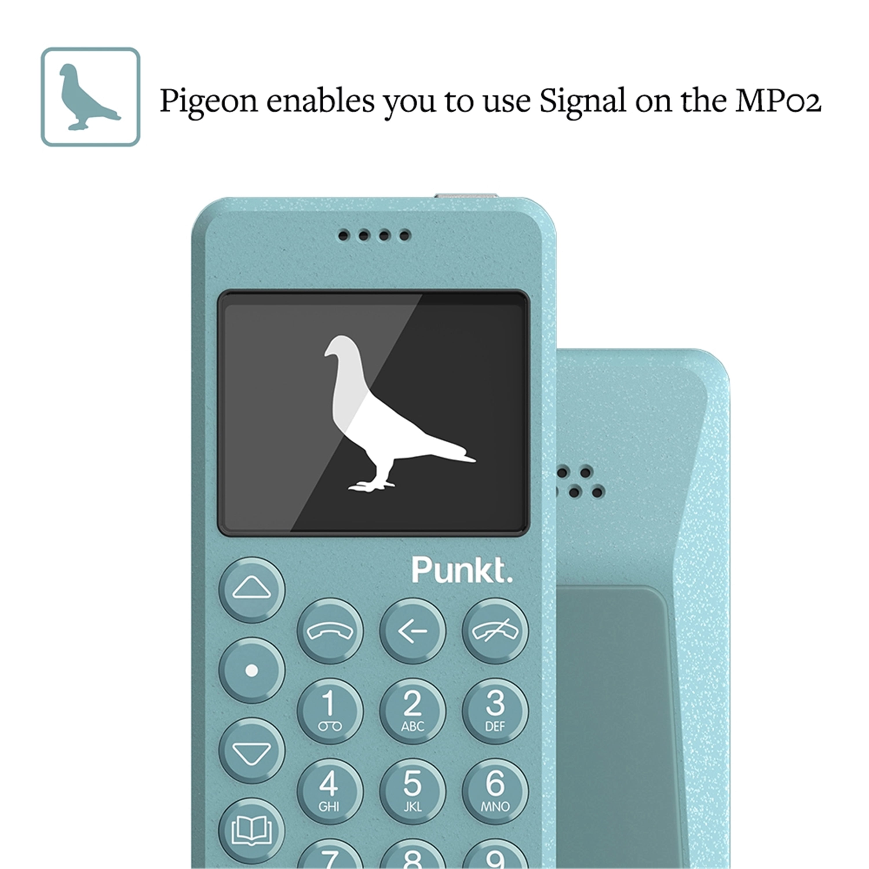 Restored Punkt. MP02 Minimalist 4G LTE Cell Phone AT&T/T-Mobile Nano-SIM 2GB RAM 16GB Storage - Light Blue (Refurbished)