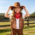 thumbnail image 4 of Faraee Toddler Western Cowboy Outfit Fringe Embroidered Vest Cowgirl Hat Bandana Costume for Girls Halloween RolePlay Themed Party 2t 3t 4t 5t 6t 0-15 Years, 4 of 6