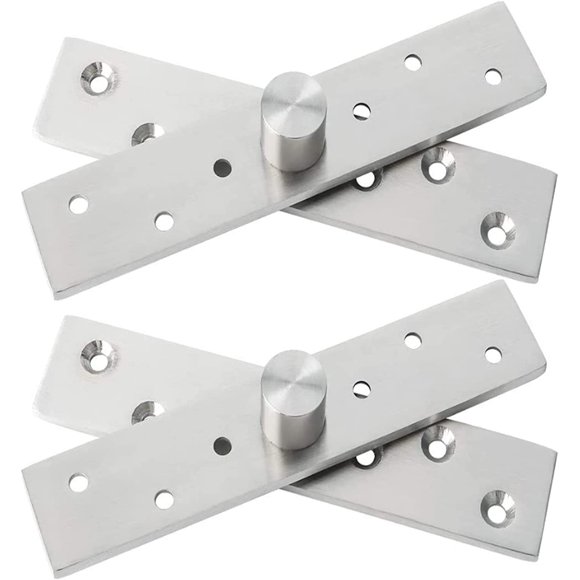 shiyou-2 Pack Door Pivot Hinge 360°Rotation Hidden Door Hinge Concealing Door Hinge Household Hinge Hidden Bookcase Secret Stainless Steel Rotation Door Pivot Hinges Hardware,Medium