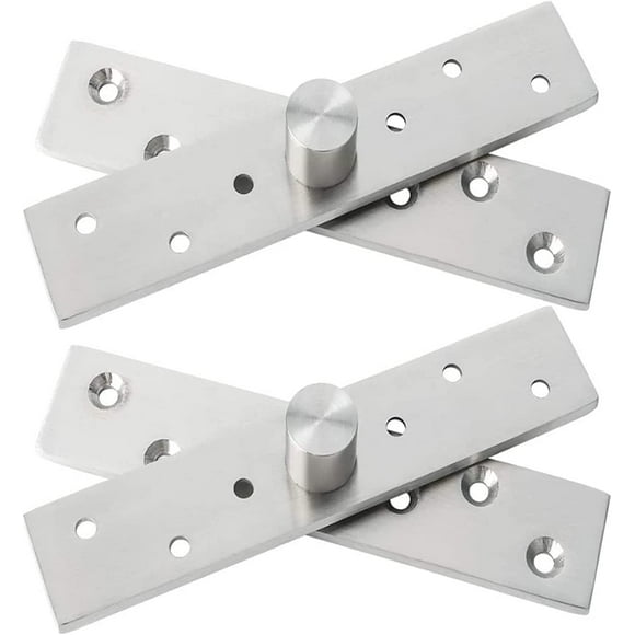 shiyou-2 Pack Door Pivot Hinge 360°Rotation Hidden Door Hinge Concealing Door Hinge Household Hinge Hidden Bookcase Secret Stainless Steel Rotation Door Pivot Hinges Hardware,Medium