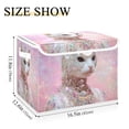 thumbnail image 3 of Foldable Fabric Storage Bin With Handle Collapsible Basket Box Storage With Lid Organizer Noble, 3 of 7