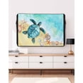 thumbnail image 3 of Sea Turtle Outdoor TV Cover 60 to 65 inch Summer Turquoise Ocean Watercolor Shell Conch Waterproof Dustproof TV Covers for Outside with Zipper Remote Control Pocket Flat Screen Protectors, 3 of 7