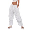 thumbnail image 2 of Pantalones cargo holgados de mujer, bolsillos laterales grandes holgados Pantalones deportivos largos casuales de color sólido, 2 of 5