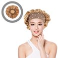 thumbnail image 2 of Shisuyan 2 Pcs Bonnets de Douche Imperméables Dorés pour Protection des Cheveux Femmes, 2 of 8