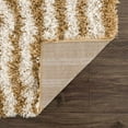 thumbnail image 4 of Hauteloom Noah Calup Living Room, Bedroom Soft Shag Neutral Area Rug - High Shaggy Plush Pile - High Low - Striped Boho Farmhouse - Orange, Beige, Brown, Gray - 5'3" x 7'3", 4 of 11