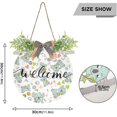 thumbnail image 3 of Coolnut Welcome Sloth Cute Cartoon Welcome Sign for Front Door, Rustic Wooden Wall Sign with Artificial Leaves for Home Farmhouse Porch, 12" Round Home Decor, 3 of 7