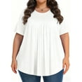 thumbnail image 5 of KOITHOT Womens Plus Size Tops Tunic Short Sleeve Crew Neck Shirts Casual Soft Blouse 1X-5X, 5 of 6