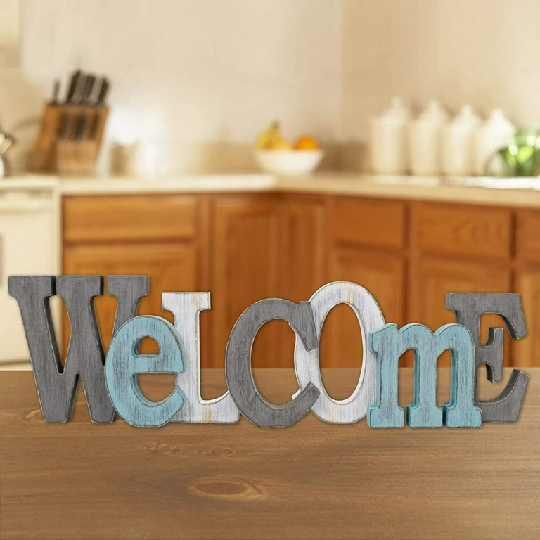 Wood Welcome Home Letter Sign Home Decor Freestanding Cutout Word Table  Decor Decorative Wooden Letters Hanging Wall Shelf Decor
