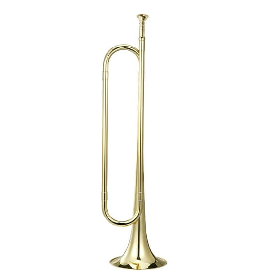 UNTERING Kid Big Strides Spanish Brass Trumpet B Tone Adjusting Bells Mouth Instrument Thickened Brass Tube Bugle with Mouthpiece