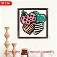 thumbnail image 4 of 2D Flat, 1Pc Valentine's Day Happy Wood Frame Sign Heart pattern, leopard print and polka dot elements, cartoon illustration style Wood Frame Wall Art Wall Pediments, inch Wall Decor, Couple's Tab, 4 of 7