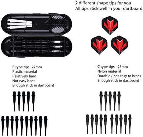 Professional Soft Tip Darts Set 20 Grams - 50 Rubber O-Rings + 30 Darts Plastic Tip + Aluminum Shafts + 6 Standard Flights + Portable Case for Electronic Dart Board