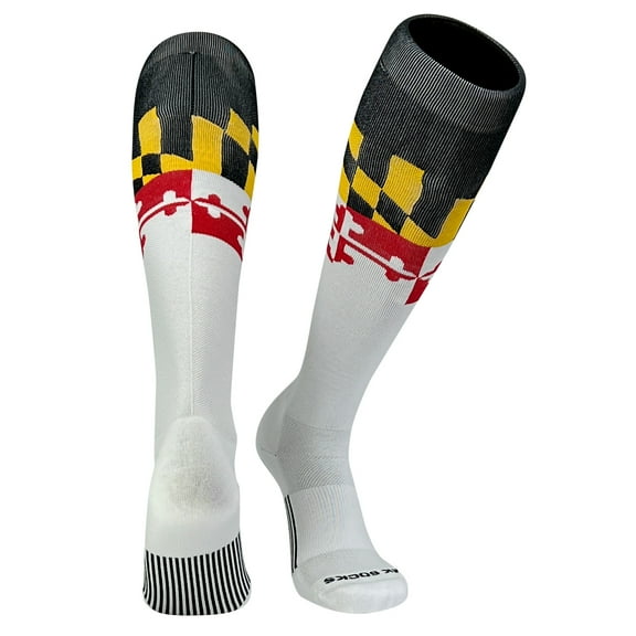 Mk Socks Maryland Flag Knee High Long Baseball Football Socks (XS)
