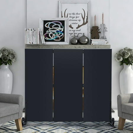 

BENTISM Fireplace Screen Fire Guard Screen Heavy Duty Iron Fire Screen Spark Guard