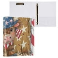 thumbnail image 3 of Cow Cowboy American Flag 3 Ring Binders 1.5 inch Hardcover File Folders with Interior Pockets A4 Size Organizer for School Office Hospital Set of 2, 3 of 8
