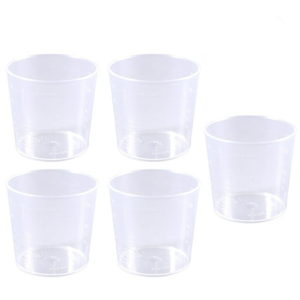 EeaseMX 10 vasos de plástico de 60 ml para graduación, vasos medidores y recipientes para líquidos de cocina, taza para mezclar pintura.