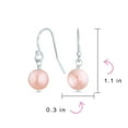 thumbnail image 3 of Bling Jewelry Womens Classic Pink Freshwater Cultured Pearl Drop Ball Earrings Sterling Silver, 3 of 3