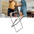 thumbnail image 3 of BIMZUC Foldable Trash Bag Holder Stand Rubber Wood Handle Iron Garbage Stand for Indoor Outdoor Kitchen Portable (22.8 inches / 58 cm) - Black, 3 of 5