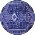 thumbnail image 1 of Ahgly Company Machine Washable Indoor Round Persian Blue Traditional Area Rugs, 7' Round, 1 of 4