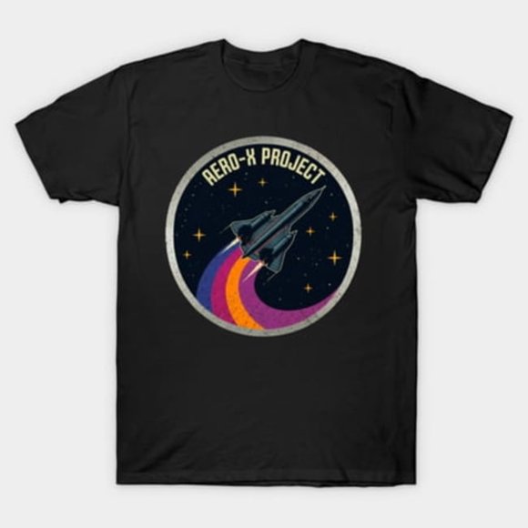 Aero-X Project SR71 Blackbird Retro Space Patch Aviation Art Unisex T-Shirt, sizes up to 3XL