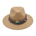 thumbnail image 4 of Minnieouse Gorros coloridos de algodón para niñas y niños, para cualquier ocasión, sombreros de Panamá para niños, protección solar, Sombreros Camello Mediano (56-58cm), 4 of 6