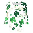 thumbnail image 4 of St Patricks Day Shirt Women Plus Size Funny 3/4 Sleeve Cute Saints Tops Shamrock Shirts Lucky Irish Shamrocks Outfit, 4 of 5
