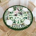 thumbnail image 4 of St. Patricks Day Round Fitted Tablecloth with Elastic Edge 40-44 Inch Shamrock Pattern Table Cover Washable Green Hat Gnome Table Cloth for Kitchen Dining Party Patio Picnic, 4 of 6