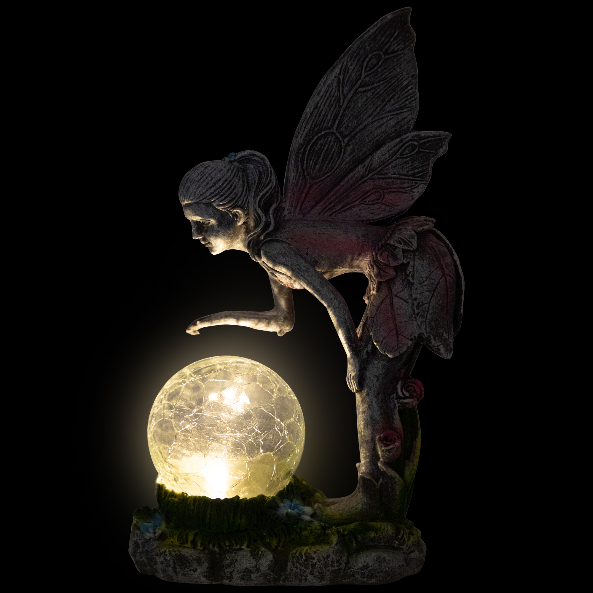 Northlight Solar Lighted Fairy with Gazing Ball Outdoor Garden Statue - 11"