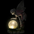 thumbnail image 3 of Northlight Solar Lighted Fairy with Gazing Ball Outdoor Garden Statue - 11", 3 of 9
