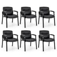 thumbnail image 1 of Gymax Ensemble de 6 Chaises de Salle d'Attente Sans Roues avec Accoudoirs Rembourrés pour Réunion, 1 of 8