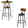thumbnail image 4 of Bar Table Set for 2 with 2 PU Upholstered Stools, Pub Bistro Dinning Table and Stools with Backrest, Counter Height Bar Table Set for Apartment, Kitchen, Small Space, 4 of 17