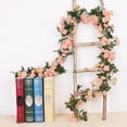 thumbnail image 3 of Simulation Flower Eye-catching Realistic Looking Plastic Artificial Rose Flower Vine Hanging Decor for Garden, 3 of 7
