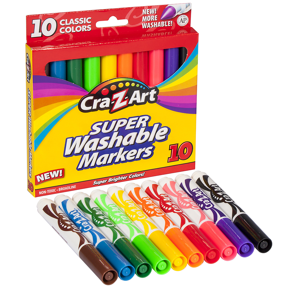 Cra-Z-Art Classic Multicolor Broad Line Washable Markers, 10 Count, Back to School Supplies - image 8 of 11